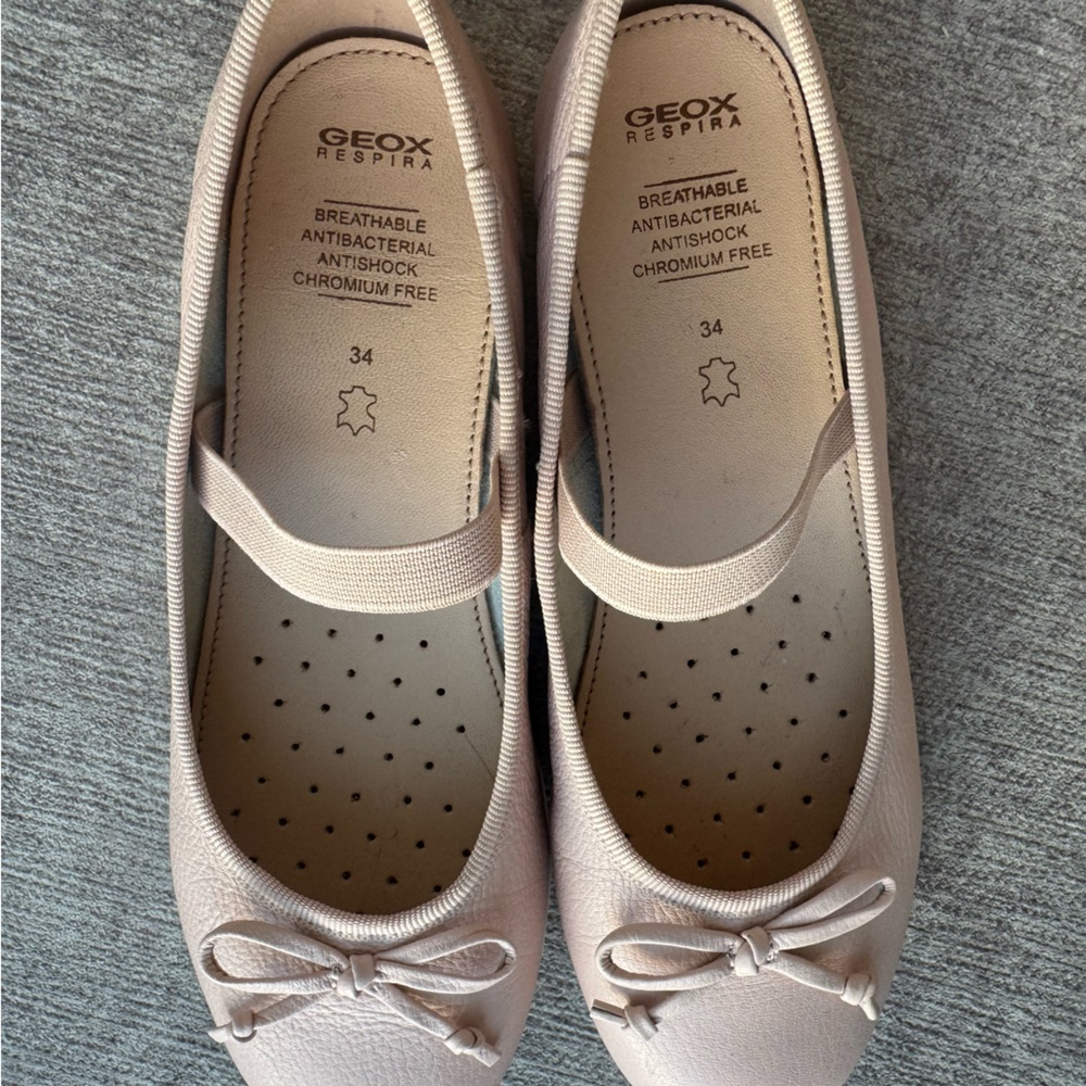 Geox leather ballerina flats for girl in light pink. Size 3 - Picture 3 of 4